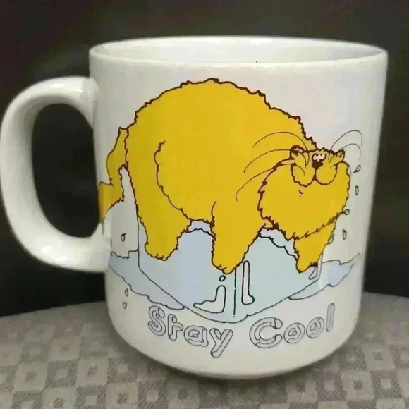 Vintage Russ Berrie  & Co. Mug Stay Cool Cat on Ice Cube - Picture 5 of 6